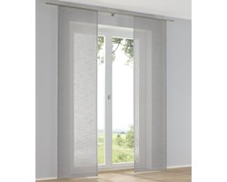 Schuifgordijnen Set - Paneelgordijnen - Ruimte Verdeler - Linnenlook Stof - 60x225 cm - Antraciet