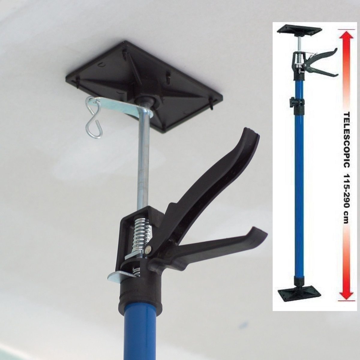 Telescoopsteun - Montagehulp - Gipsplaten Plaatsen - 30 kg Draagkracht - 115-290 cm