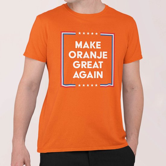 Oranje WK-EK T-shirt Make Oranje Great Again XL