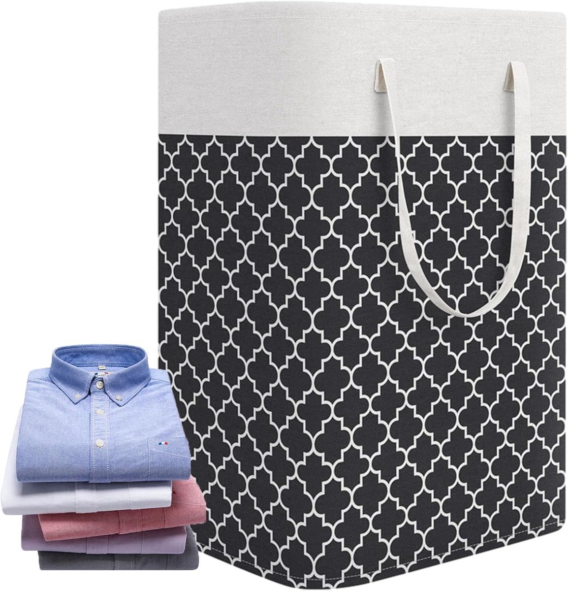 Was Mand - Opvouwbare Mand - Kleding Opbergen - Grote Capaciteit - 75 Liter - Zwart