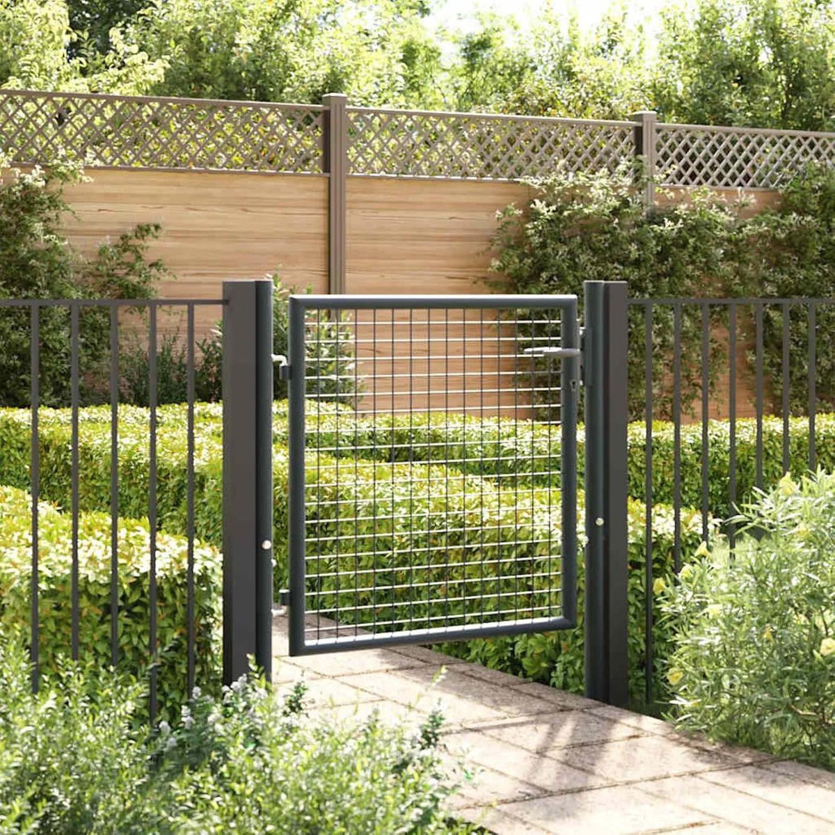 Tuinpoort Metaal - Hekwerk Deur - Toegang Beveiligen - Robuust Gaasontwerp - 100x125 cm - 