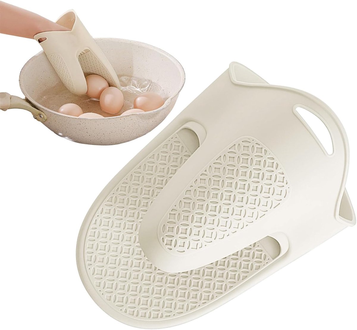 Ovenwant - Pannenlap handschoen - Veilig koken - Waterdicht gripvast - 17.8 x 11.8 cm - Wit