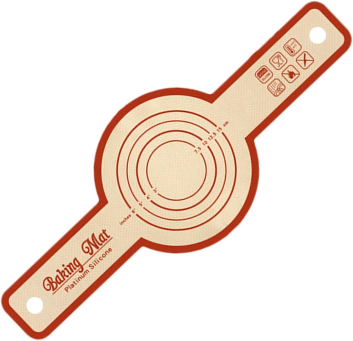 Deeg Uitrolmat - Bakmat Kneedmat - Thuis Bakken - Met Nauwkeurige Schaal - 56 x 21 cm - rood