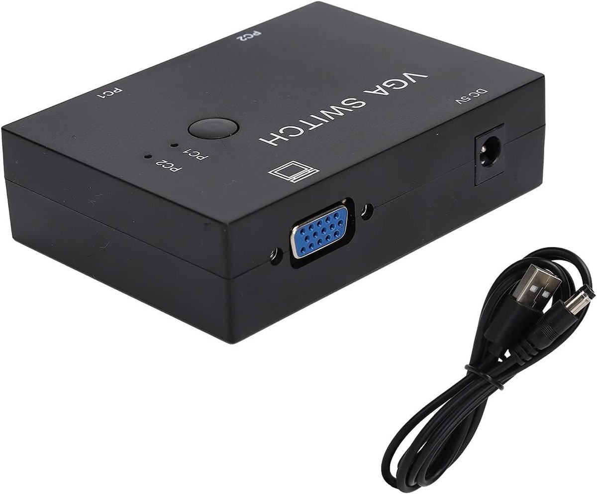 VGA Switcher - Video Splitter - Computer Delen - 2 Ingang 1 Uitgang - Zwart