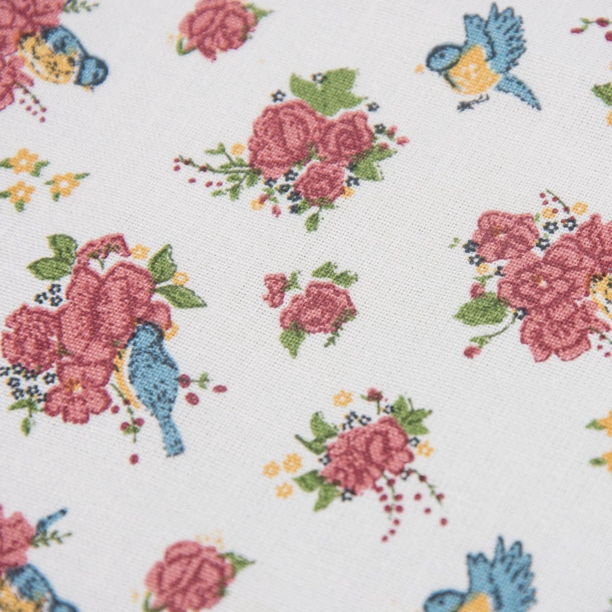 Tafelloper - Tafelkleed - Decoratief - Handgeweven textiel - 50 x 160 cm - Rose en vogel design