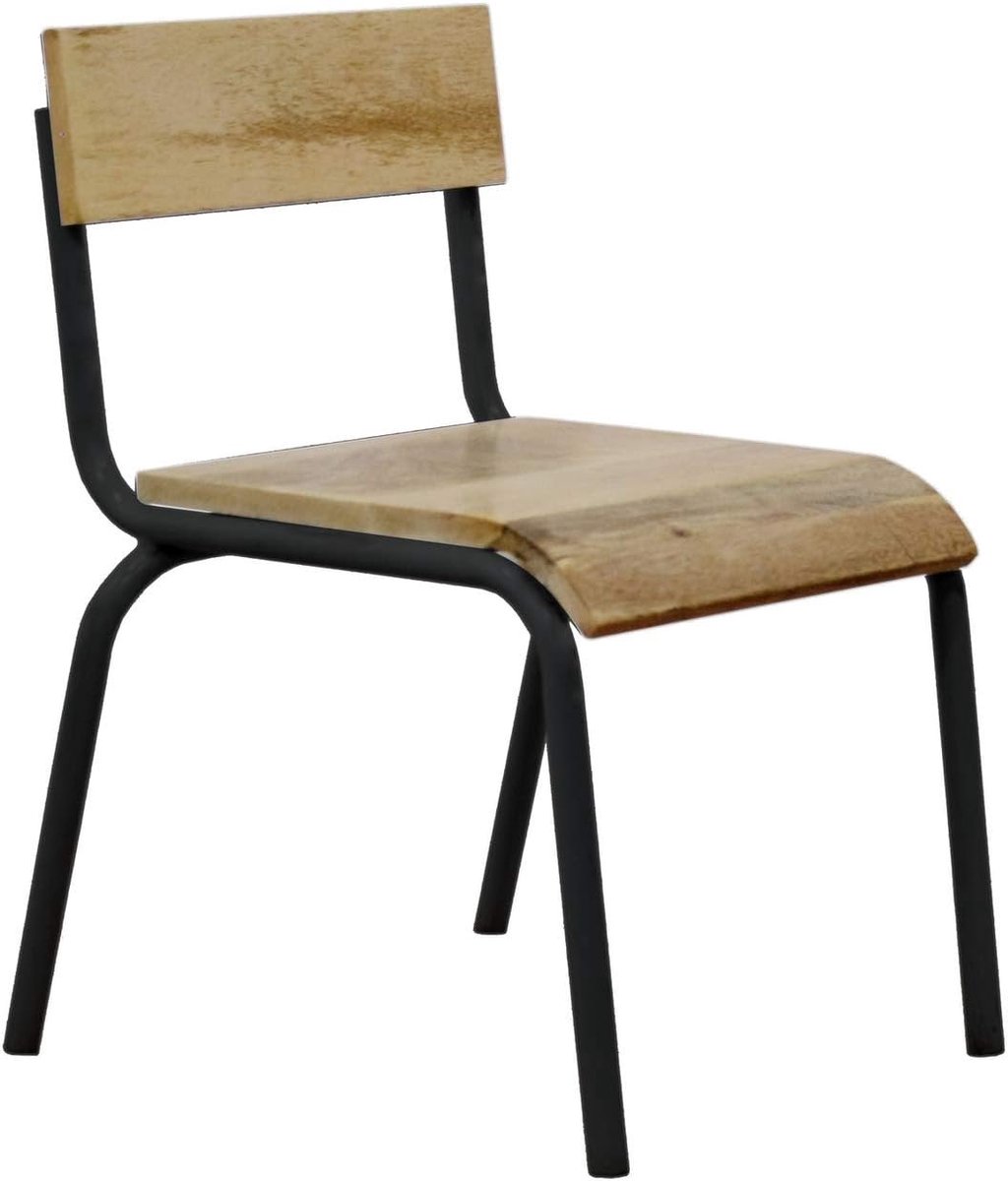 Kinderstoel Set - Kinderzitjes - Eten Spelen - Stevig Metaal Hout - Set van 2 - Naturel