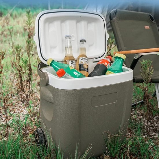 Koelbox Op Wielen - Grote Koelbox - Outdoor Kamperen Vissen - 48 Uur Koud Houden - 26 Liter Capaciteit - Groen van Koelbox. — afbeelding 2