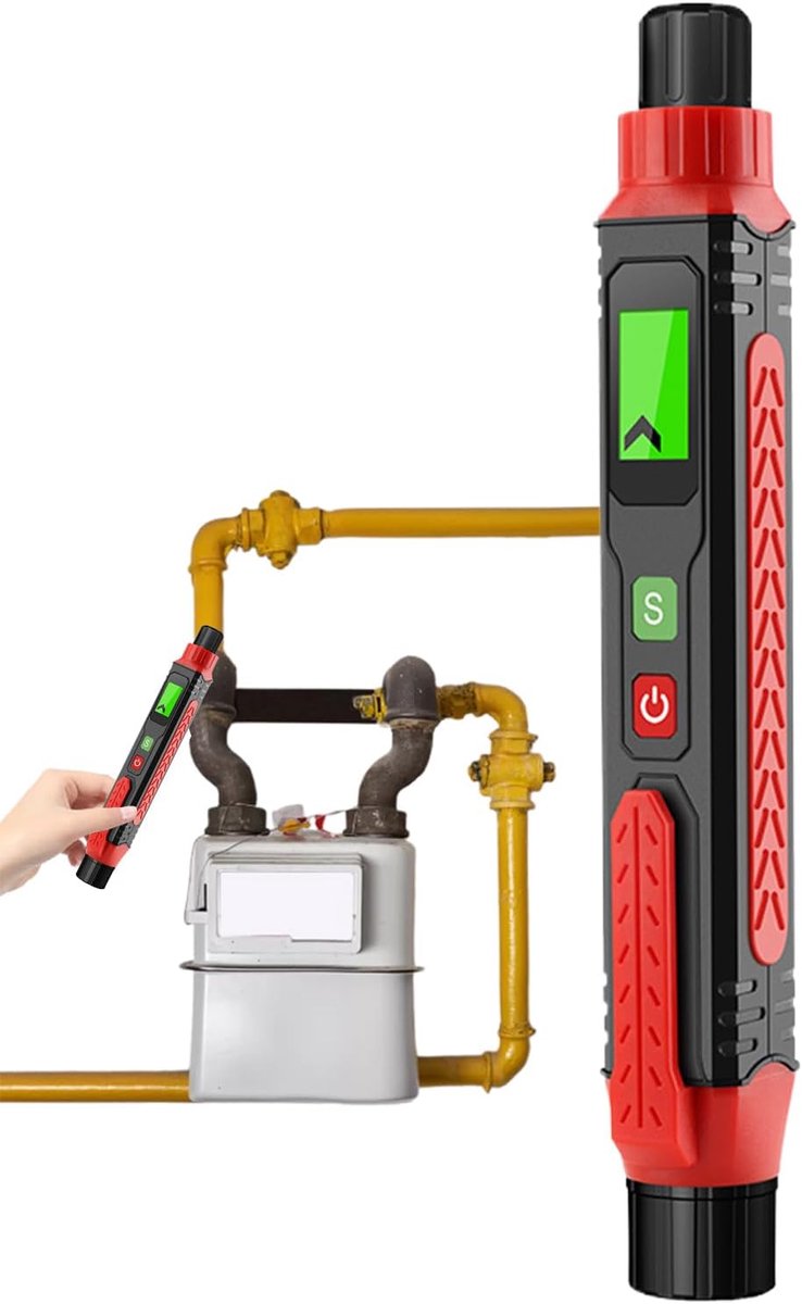 Gasmelder Draagbaar - Lekdetector Analyserend - Veiligheid Binnenruimtes - Akoestisch Visueel Alarm - 16.2 x 2.1 cm