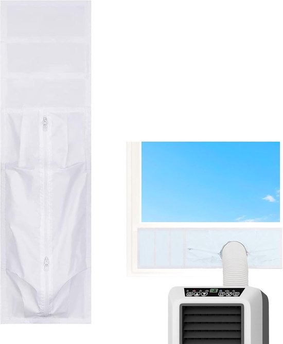 Raamafdichting mobiele airco 92×25 cm wit – zelfklevend, isolerend, stof- en insectenwerend, universele pasvorm