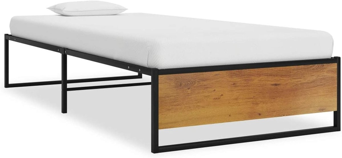 Metalen Bedframe - Slaapkamer Meubel - Rustige Nachtrust - Stevige Constructie - 90x200 cm - Zwart
