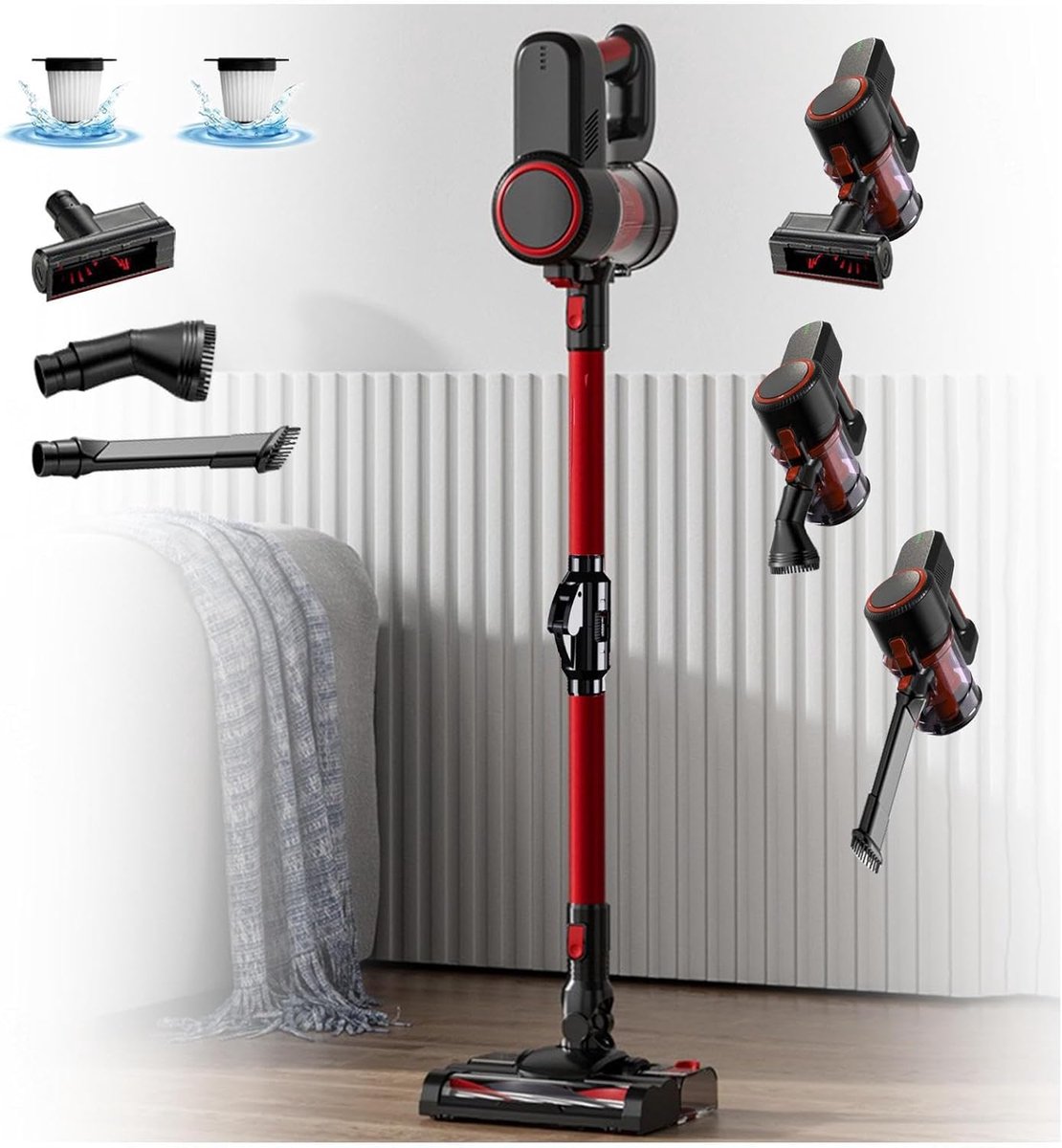 Draadloze Stofzuiger - Schoonmaakapparaat - Huis en Dier - 5-in-1 Functionaliteit - 200ml Watertank