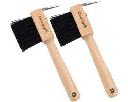 Hoefverzorging Set - Hoefborstel Plectrum - Paarden Onderhoud - Houten Handvat Stevig - 17x4 cm
