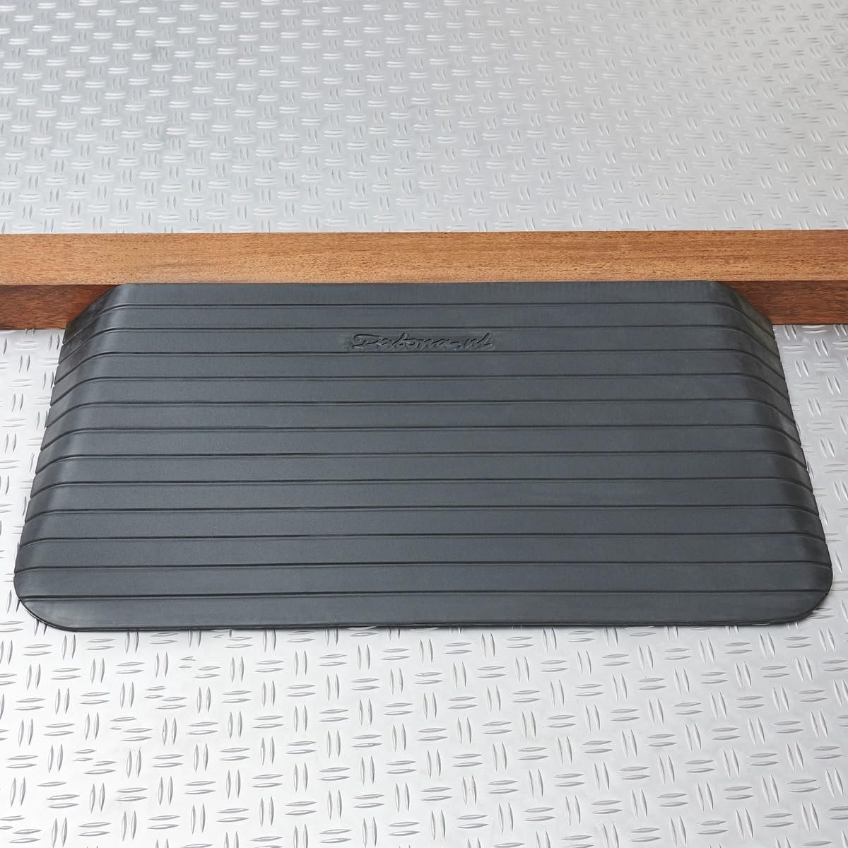 Rubberen Drempelhulp - Oprijplaat - Obstakels Overbruggen - Geluiddempend Antislip Profiel - 65 mm Hoog - Zwart