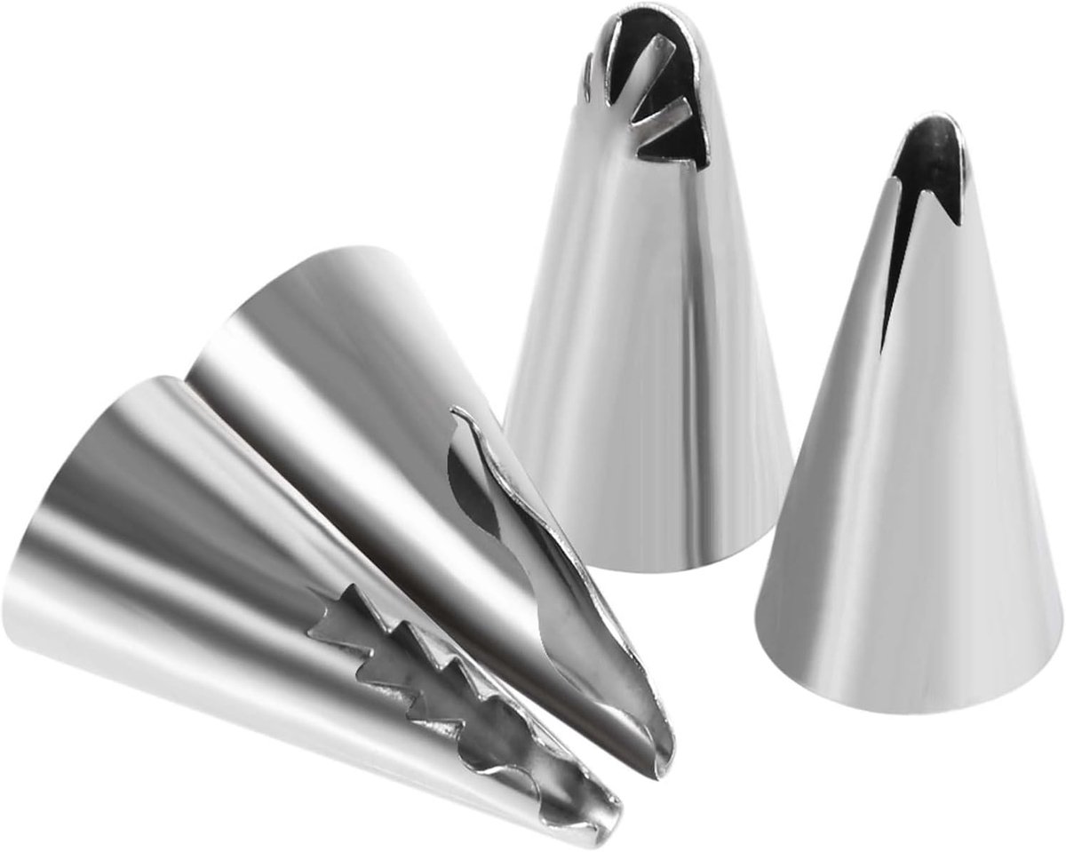 Cake Decoratie Tips, RVS Spuitmondjes voor Icing, 7 Stuks voor Taart Versiering en Bakken Thuis