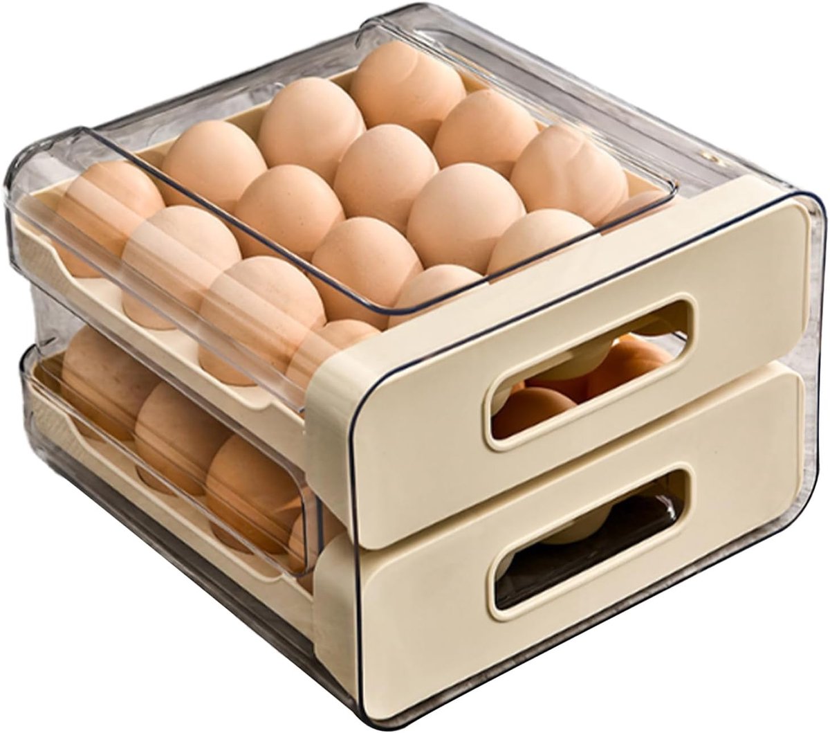 Eierhouder Lade - Ei Organizer - Keuken Opslag - Met Deksel Stapelbaar - 15 x 22 x 15 cm