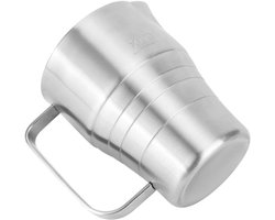 Melkopschuimbeker RVS - Koffiekan Schaalverdeling - Barista Werk - Grote Capaciteit 900ml - 10.5 x 14 cm - Zilver