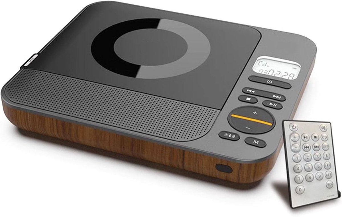 Draagbare CD-speler - Muziekspeler Radio - Thuis Buiten - Bluetooth Ingebouwde Luidsprekers - 21.8 x 18.5 x 3.6cm