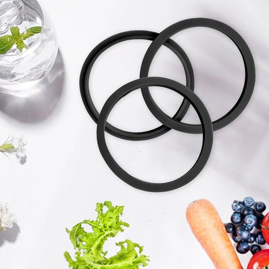 Vervangende Afdichtringen Blender - Set Keukenonderdelen - Veilig Mixen - Inclusief Hulpgereedschap - 3 Stuks - Grijs — afbeelding 4