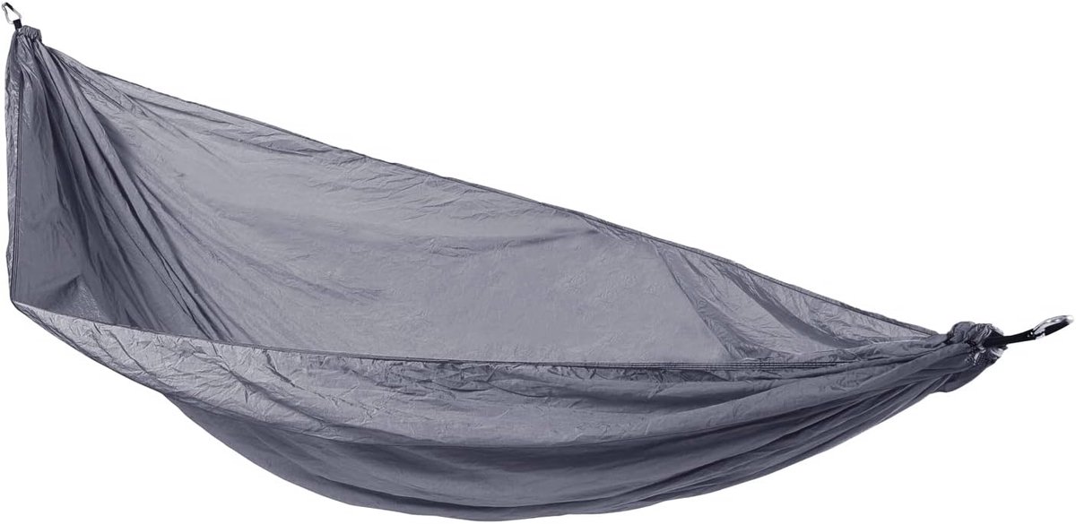 Outdoor Hangmat - Kampeer Hangmat - Ontspannen in Natuur - Ultralicht Nylon Materiaal - 270 x 150 cm - Donkergrijs