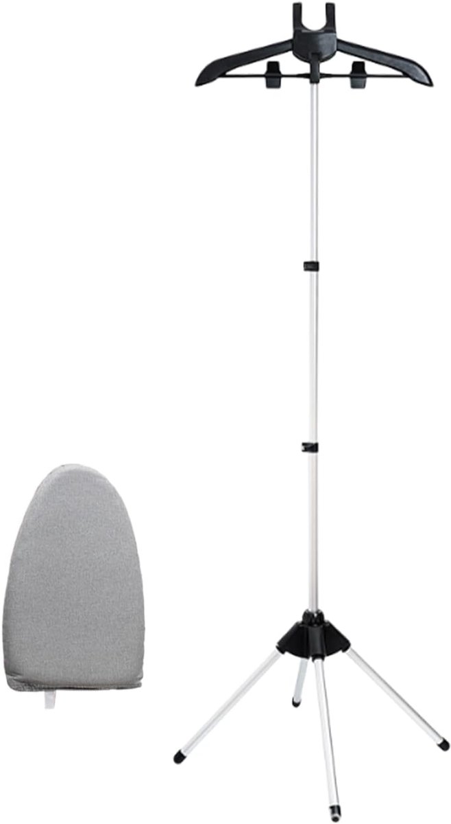 Stoomkledingrek - Kledingstomer standaard - Kleding stomen - Inclusief strijkhandschoen - 160 x 43 cm - Zwart
