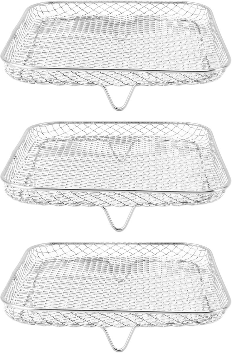 Luchtfriteuse Mand - Friteuse Accessoires - Krokant Bakken - Stapelbaar 3 Lagen - 8 Inch