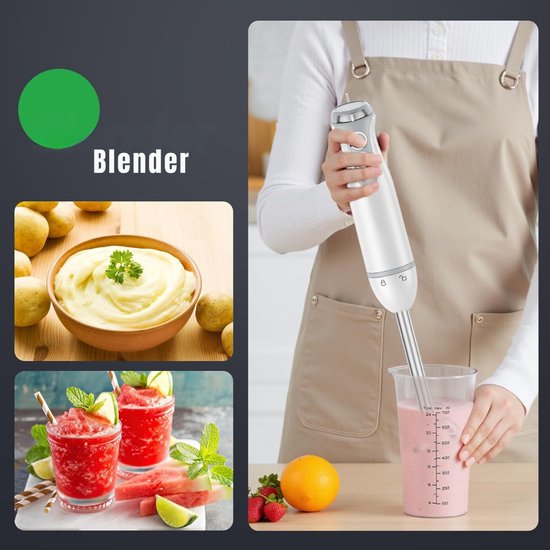 DnA® Staafmixer Set - Staafmixer Met Hakmolen - Hakmolen - Mixer Set - Wit - 18cm x 7cm x 39cm van Merkloos — afbeelding 3