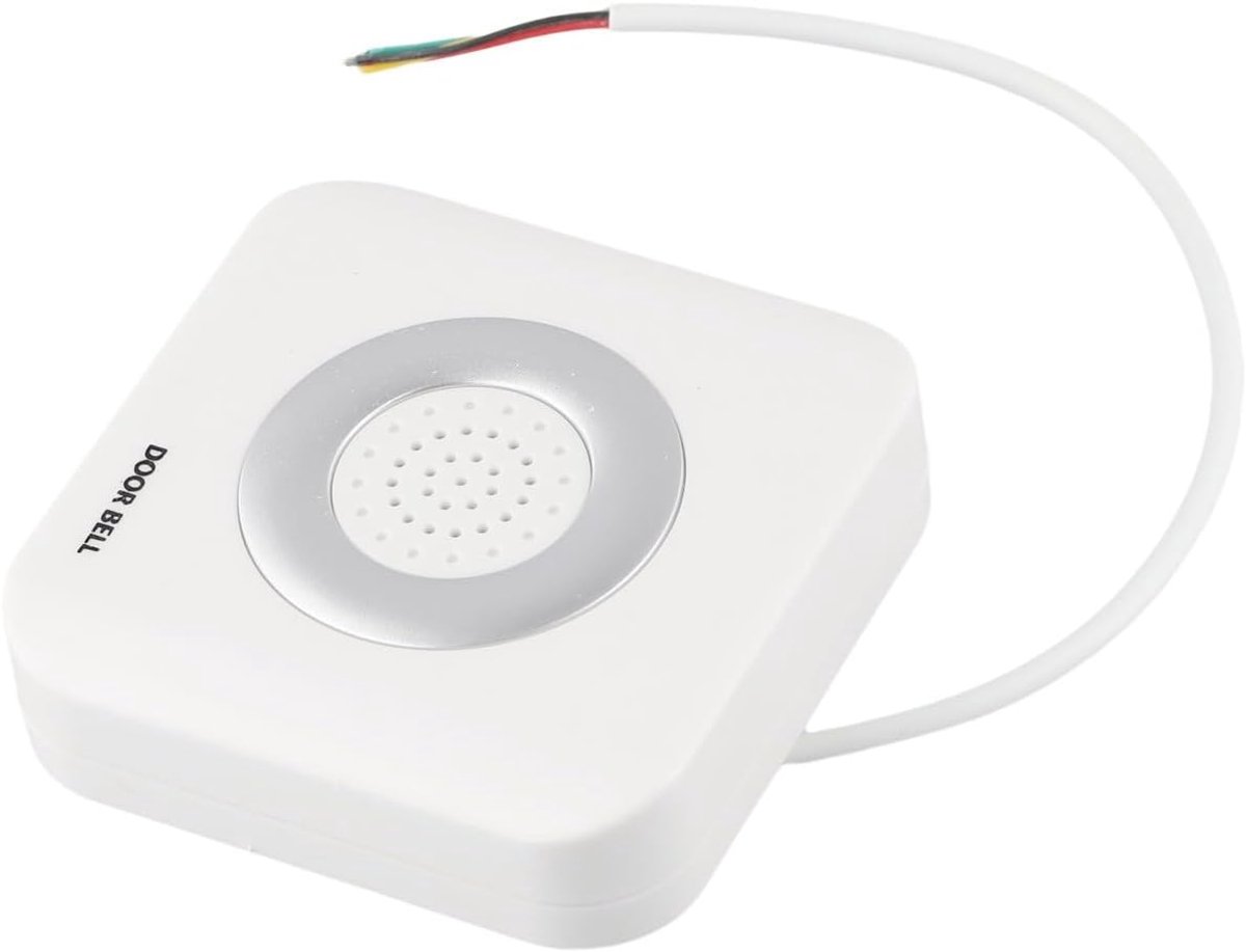 Bedrade Deurbel - Dingdong Elektronisch - Toegangscontrole Huis - Directe Voeding - 85x85x24MM - Wit