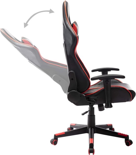 vidaXL Gaming chair faux leather black and red van VidaXL — afbeelding 5