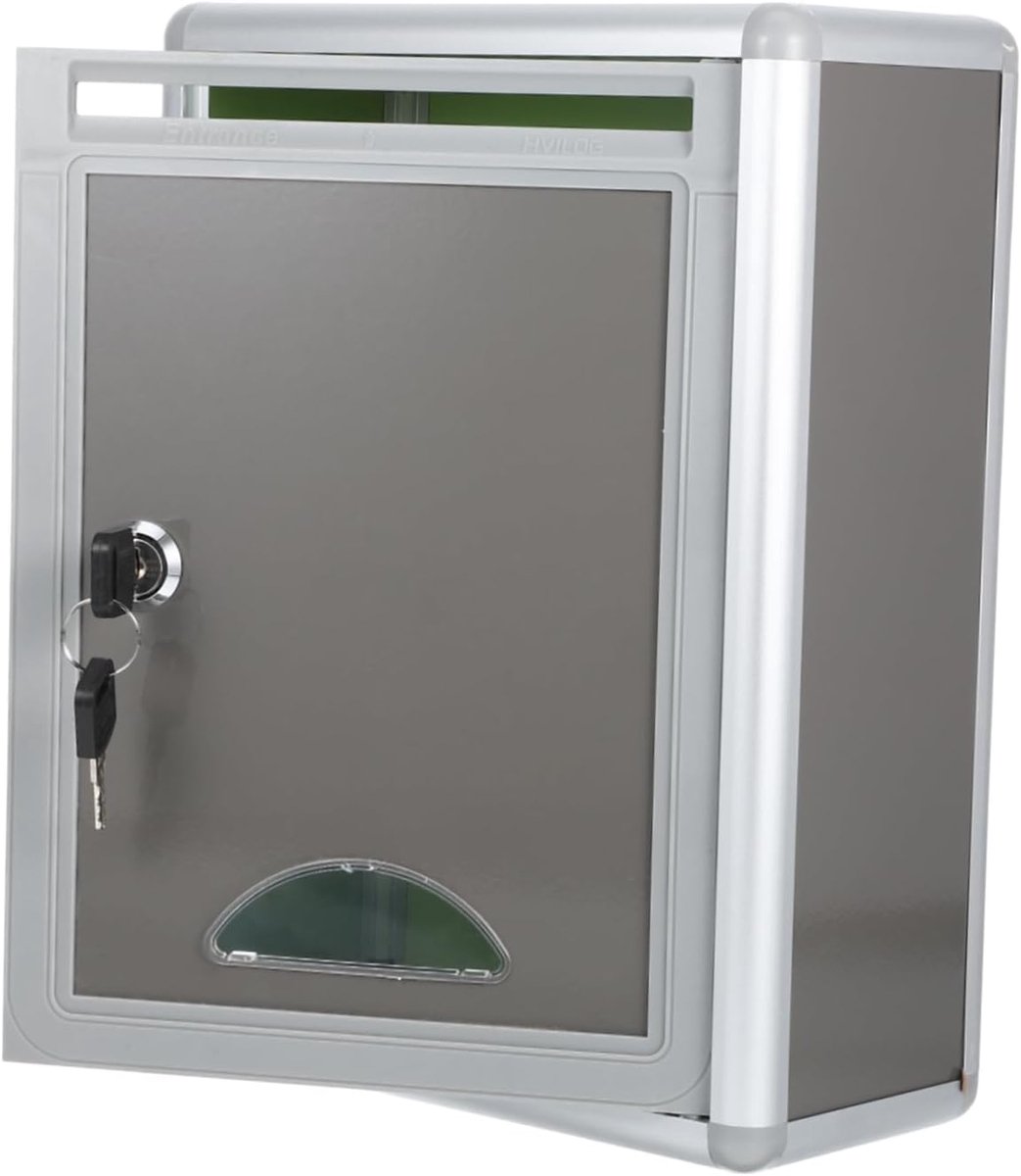 Suggestiebox met slot - Brievenbus buiten - Veilig berichten ontvangen - Wandmontage aluminium - 28.5 x 21.5 x 10.5 cm