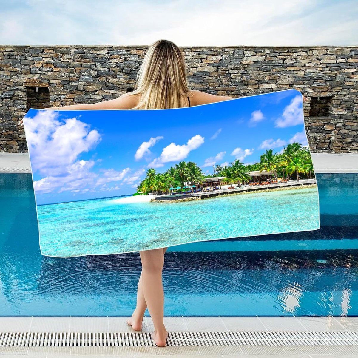 Strandhanddoek - Badonderlegger - Strand zwembad - Sneldrogend lichtgewicht - 100 x 180 cm