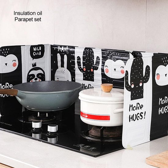 Keuken Spatscherm - Olie Beschermer - Koken Beschermen - Opvouwbaar Aluminium - 33x84cm — afbeelding 3