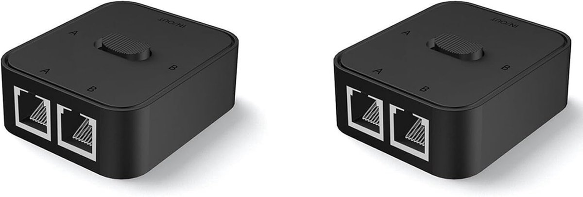 Netwerk Schakelaar - LAN Splitter - Netwerk Wisselen - 2 Poorten 1000Mbps - Compact Ontwerp - Zwart