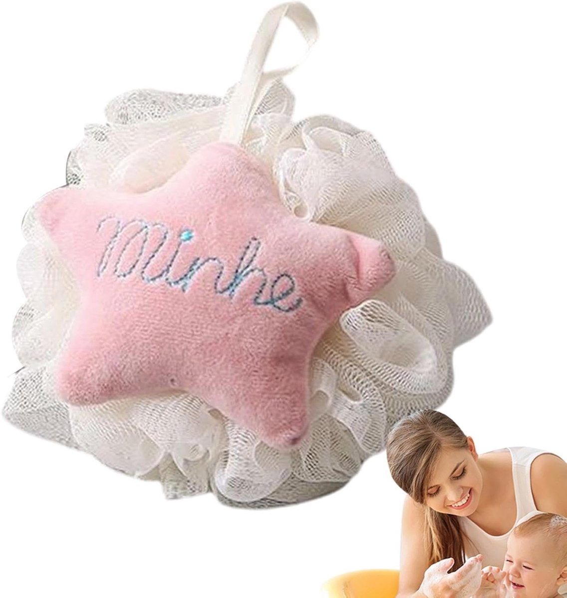 Douche Spons - Badspons Poef - Dagelijkse Reiniging - Ster Vorm Ontwerp - 14x12x10cm
