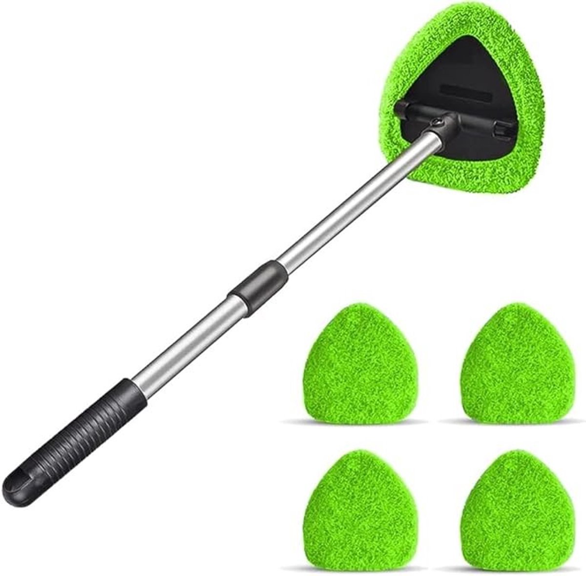 Uitbreidbare ruitenreiniger met wasbare pads en lange steel