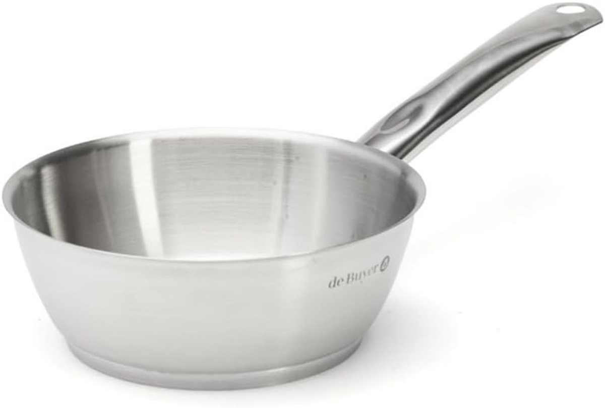 Hapjespan - Koekenpan - Roerbakken en Sauteren - Gepolijst roestvrij staal - 20 cm