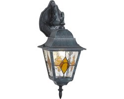 QAZQA antigua down - Klassieke Lantaarn voor buiten - 1 lichts - L 25.5 cm - Zwart - Buitenverlichting