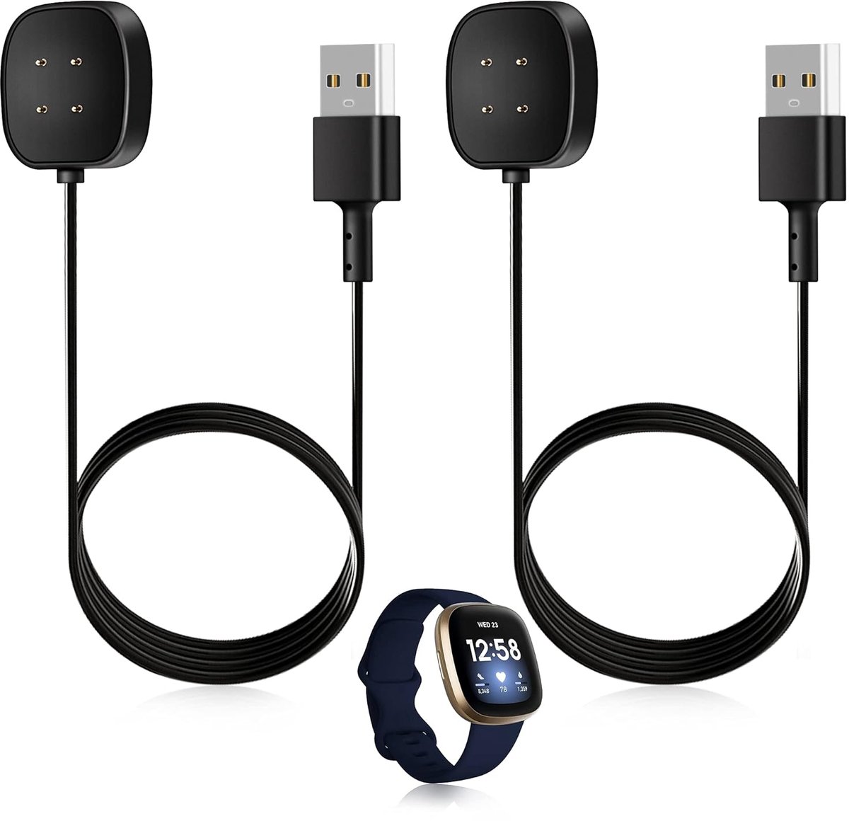 Smartwatch Oplader - Oplaadkabel Set - Smartwatch Opladen - Dubbel Pack - 100CM Lengte