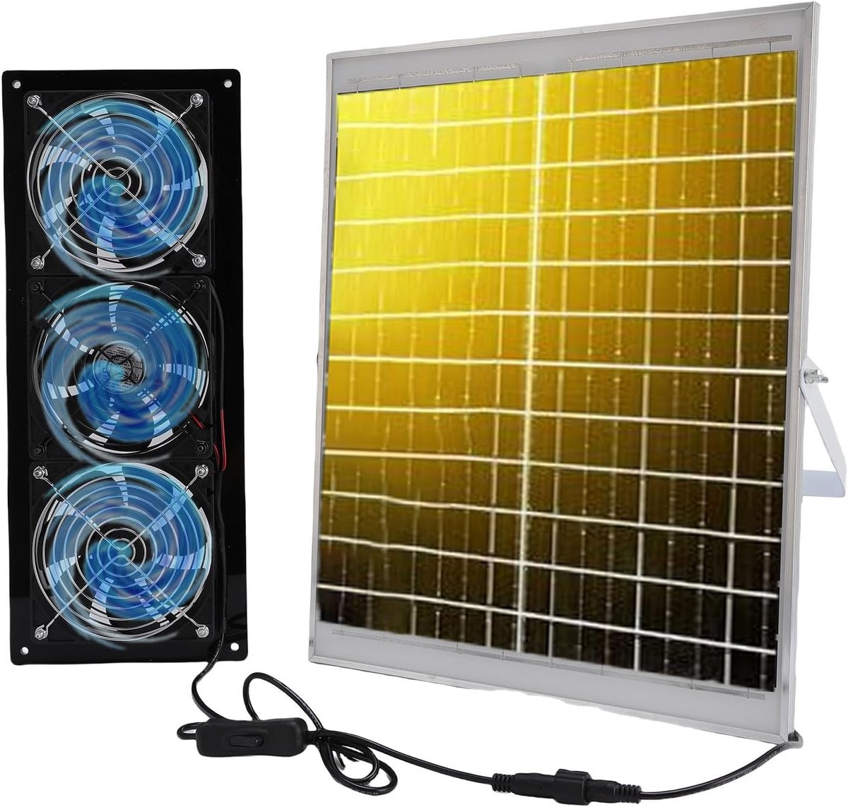 Zonne Afzuigventilator - Ventilatie Kit - Kassen Schuren - IP67 Weerbestendig - 25W Paneel