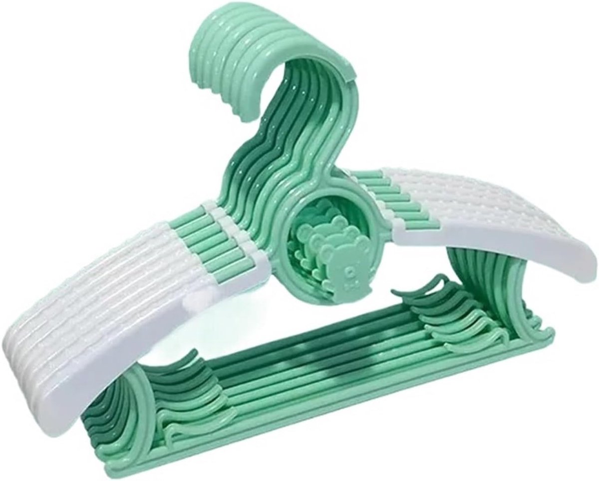 Kledinghangers Set - Opbergers Kast - Kleding Kreukvrij - Antislip Ontwerp - 10 Stuks - Groen
