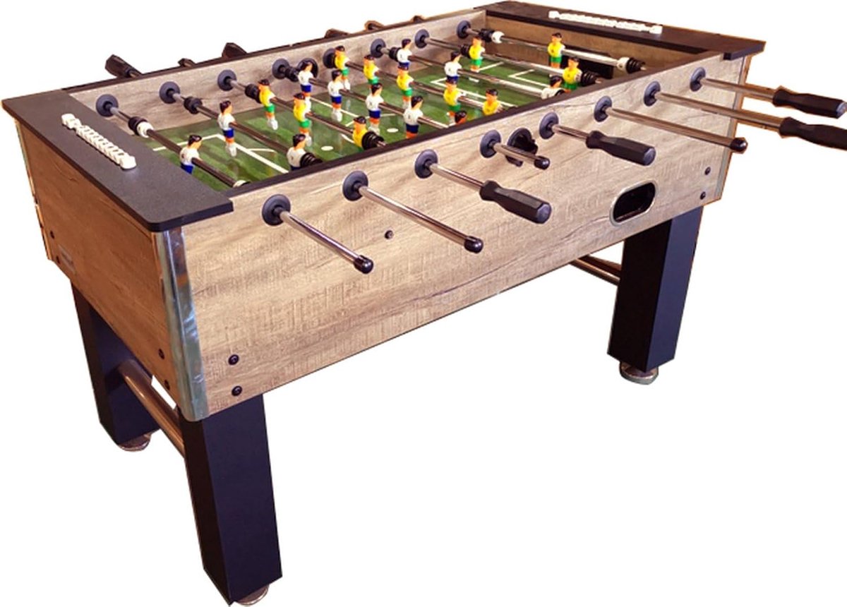 Voetbaltafel - Tafelvoetbalspel - Fanatiek Spelen - Verstevigd Met Metalen Buizen - 142 x 77 x 89 cm - Houtkleur