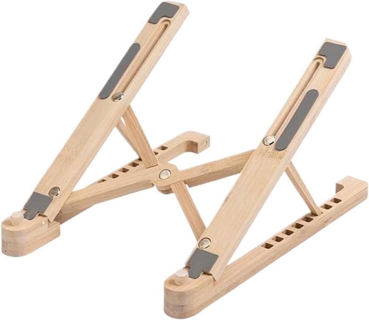 Laptop standaard - Notebook houder - Ergonomisch werken - 8 Hoogte-standen - 11-17 inch - Bamboe