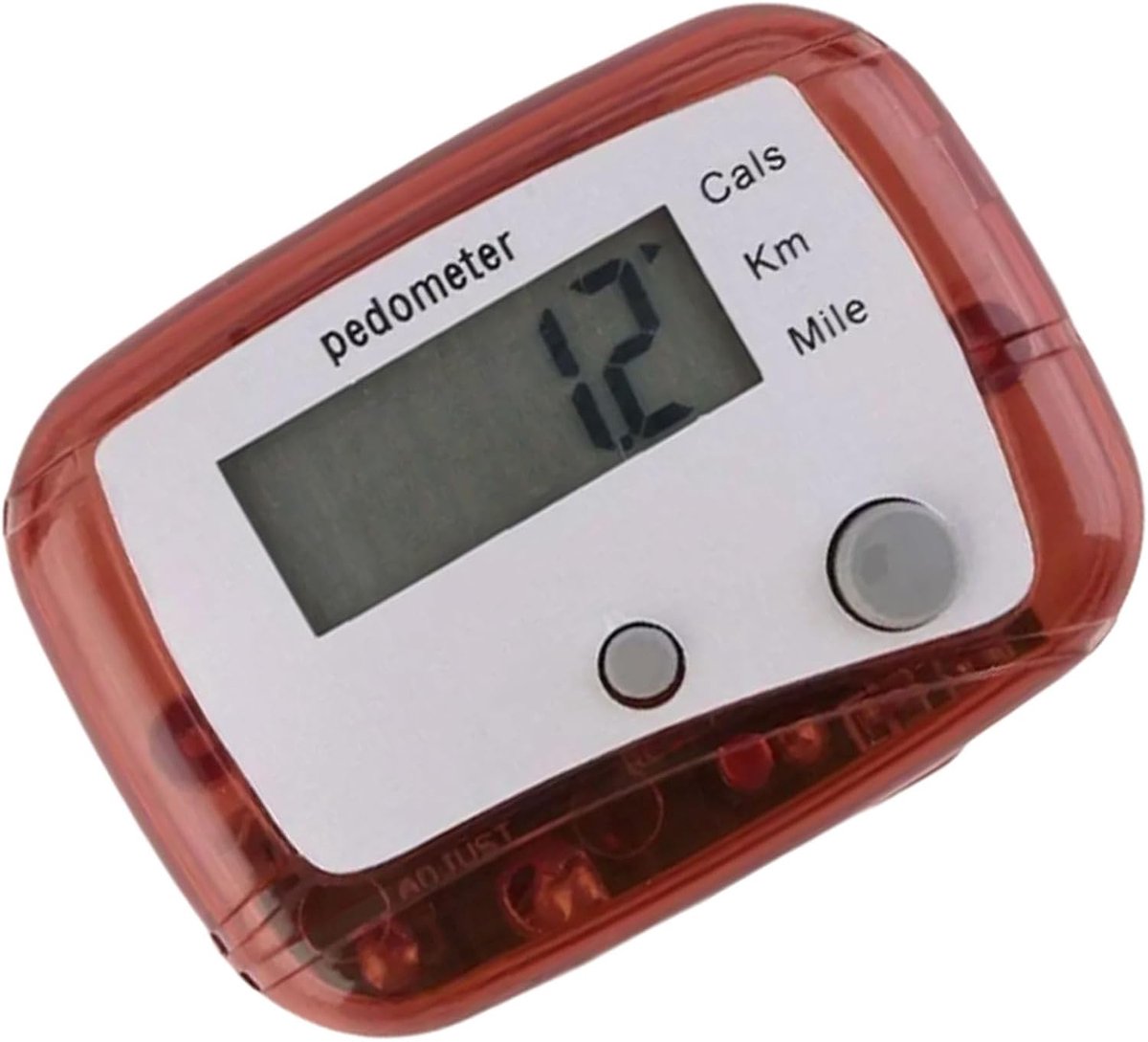 Stappenteller Horloge - Pedometer Clip - Fitness Bijhouden - Eenvoudig in Gebruik - 4.7x3.5 cm - Rood
