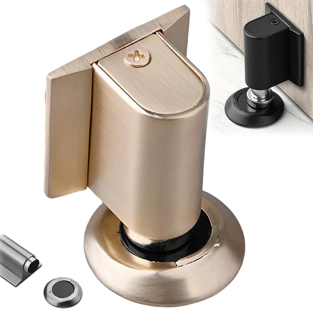 Magnetische Deurstoppers - Deurvangers Deurhouders - Deuren Open Houden - Zonder Boren Montage - 10x10x10 mm - Goud
