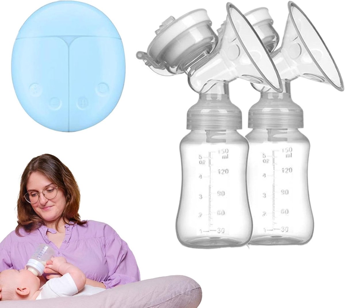 Elektrische Borstkolf Dubbele Melkpomp Borstvoeding Thuis Stil en Draagbaar 300ml Capaciteit