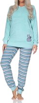Normann dames badstof pyjama met manchetten + schattig dierenmotief – ook in grote maten