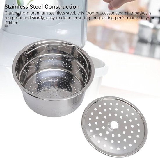 Premium Stoommandje voor TM5 TM6 Blender, RVS Constructie, Eenvoudig Schoonmaken, Perfect voor Kookliefhebbers en Gezond Koken van premium — afbeelding 2