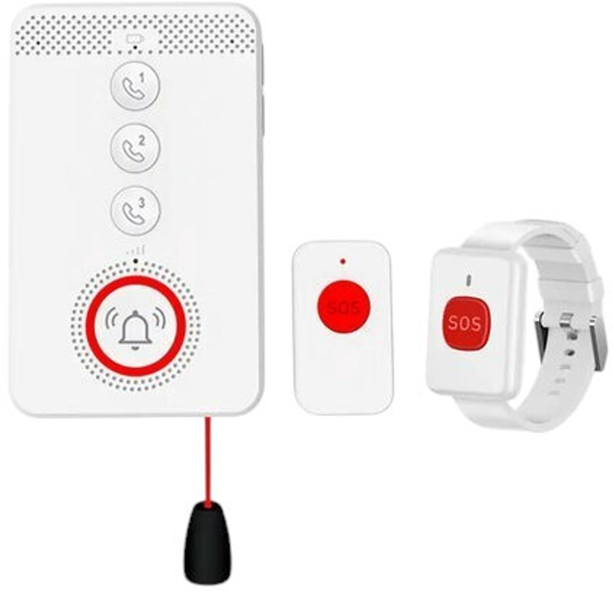 SOS Alarmset | Alarmset binnenhuis | Wifi | 4G bediening | Plug play installatie | Visueel hoorbaar alarm | Intercomfunctie | Wit