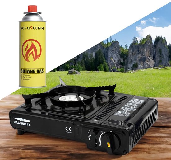 BlockTravel - Gasstelletje noodpakket - Camping gasstel - Gasbrander - Kooktoestel - incl. 8 Butaan Gasbussen - Gas Stove - Draagkoffer van Merkloos — afbeelding 3