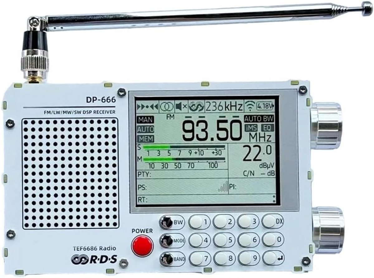 Zeer Gevoelige Draagbare Radio met Kleuren Touchscreen FM AM Kortegolf Ontvangst