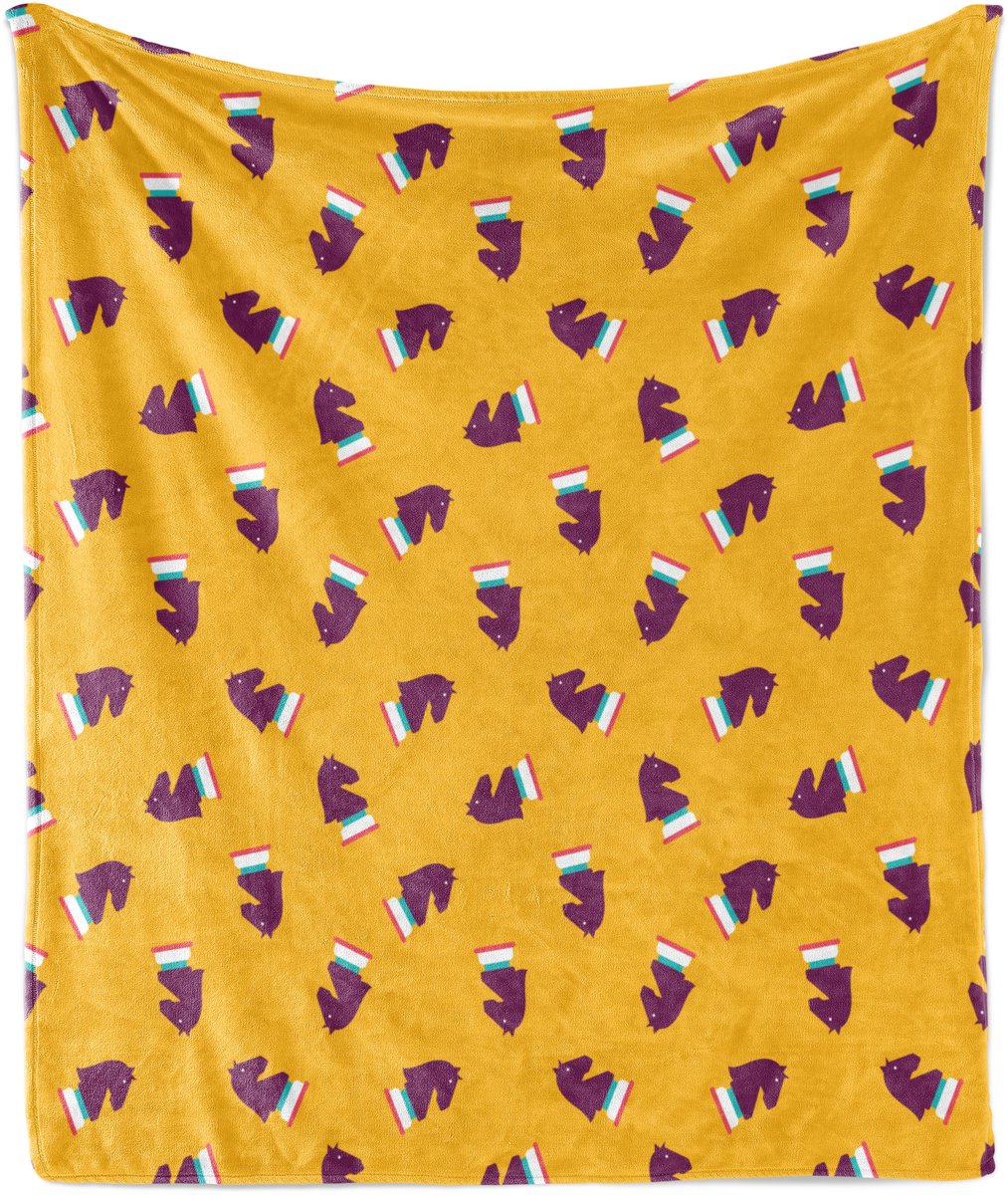 ABAKUHAUS Speelkamer Zachte Flanellen Fleece Deken, Schaakspel Paard, Gezellige Pluche Plaid, 175 x 230 cm, Turquoise Goudsbloem